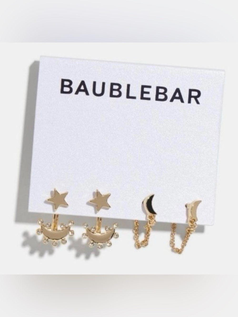 BaubleBar - Gold Celestial Star & Moon Earring Set